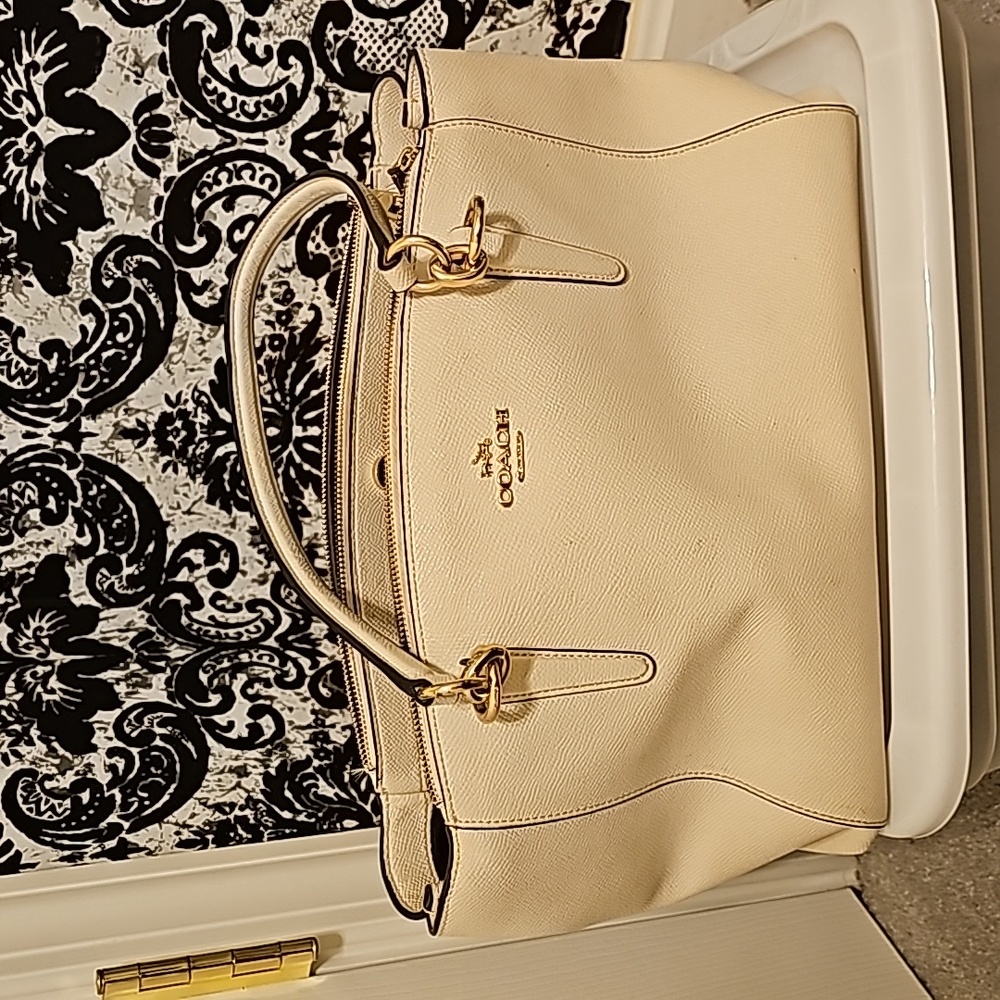 Cream Coach Bag
